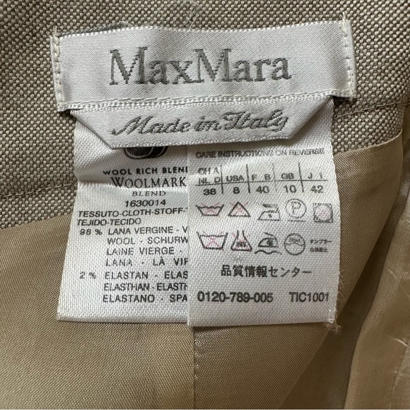 MaxMara Tan Stretch Wool Pencil Skirt - Picture 12 of 13